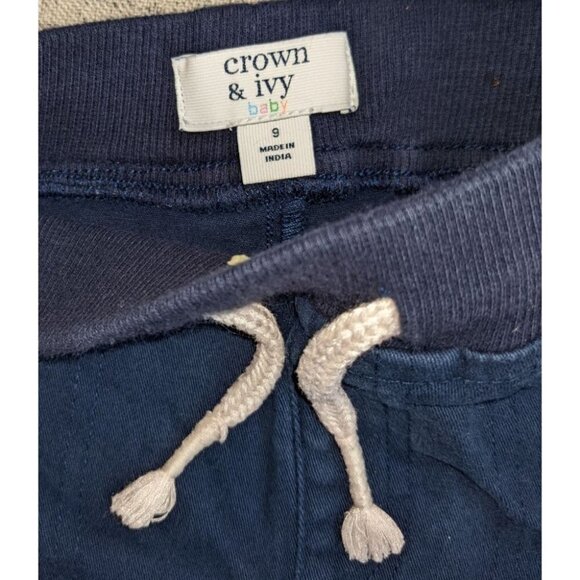 Crown & Ivy Baby Twill Pants Navy Blue 9 Months - Picture 3 of 4